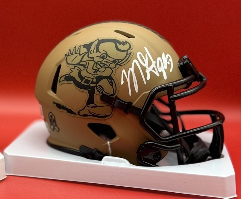 MYLES GARRETT Autographed Signed Cleveland Browns STS2 SPEED MINI HELMET BECKETT QR 