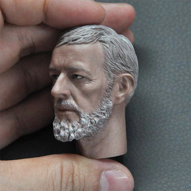 Delicate Paint 1/6 Scale Jedi Master Obi Wan Kenobi Head Sculpt Fit 12" Figure - Image 3 of 3