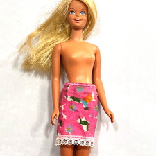 Vintage 1967 Mattel Barbie  1685   UNDERPRINTS   Hot Pink Floral Half Slip VGC