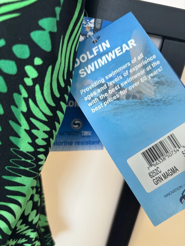 Traje de baño para mujer Dolfin talla 34 verde de una pieza traje de baño surf salvavidas Foto 3 de 4