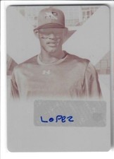 ROBELIN LOPEZ 2018 Panini Elite Extra Edition TRUE 1/1 AUTO PRINTING PLATE #189