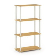 Furinno TURN-N-TUBE Storage Shelves, Toolless Book Shelf, Corner Shelf, Beech