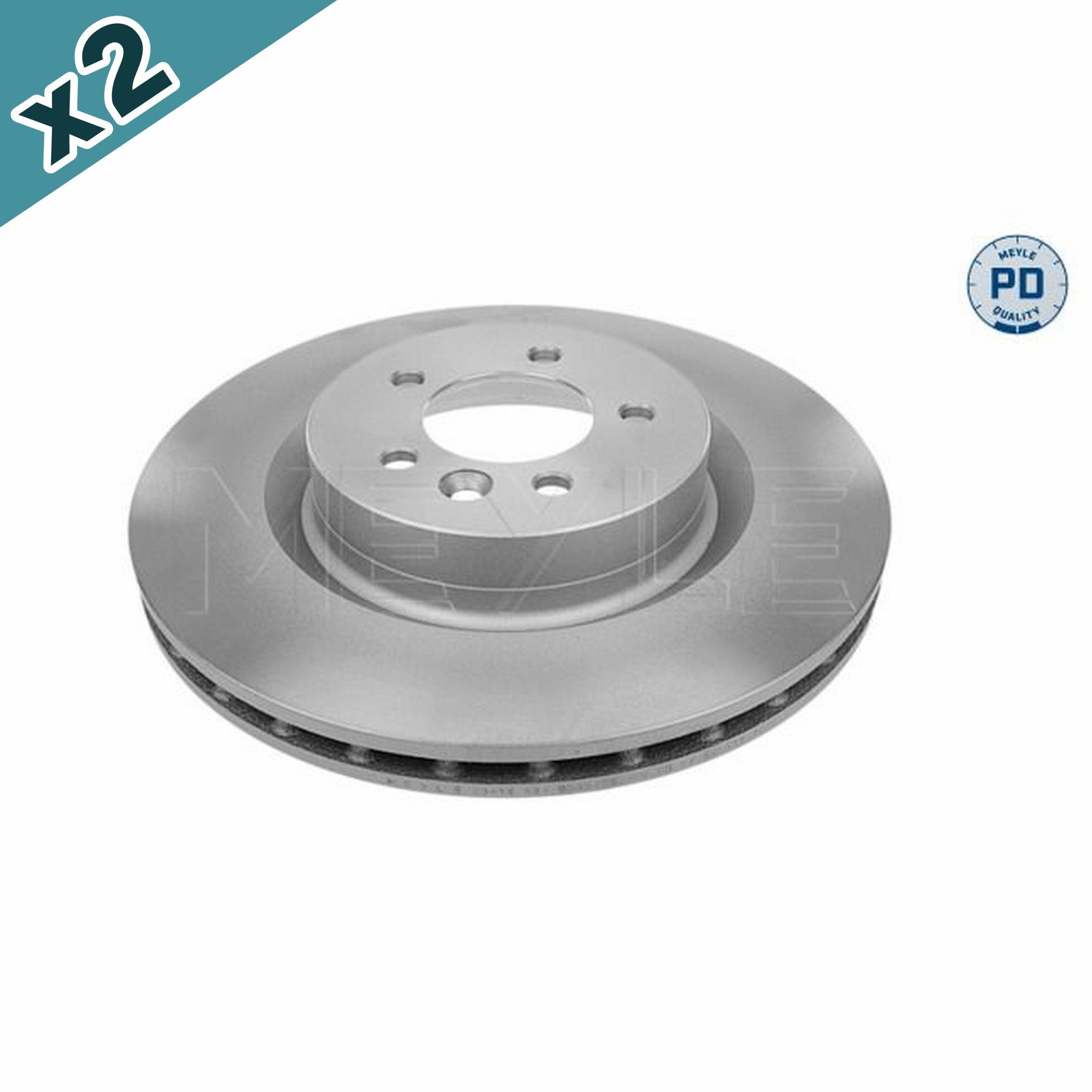 2x MEYLE 53-83 521 0005/PD Brake Disc Front Vented Fits Land Rover Discovery