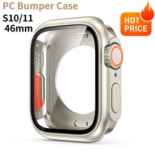 PC Bumper Case Matching Screen Protector Film for Apple Watch 11 10 46mm