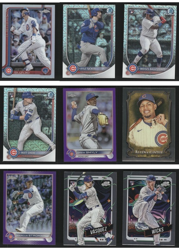 Chicago Cubs Baseball Card 9 Card LOT