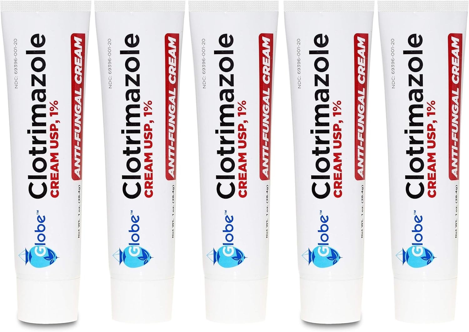 5-Pack Antifungal Cream for Athlete's Foot & Jock Itch - Comparable to Lotrimin AF 1%