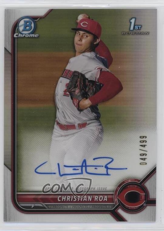 2022 Bowman Chrome Prospect Refractor 49/499 Christian Roa #CPA-CRA Auto 2a9