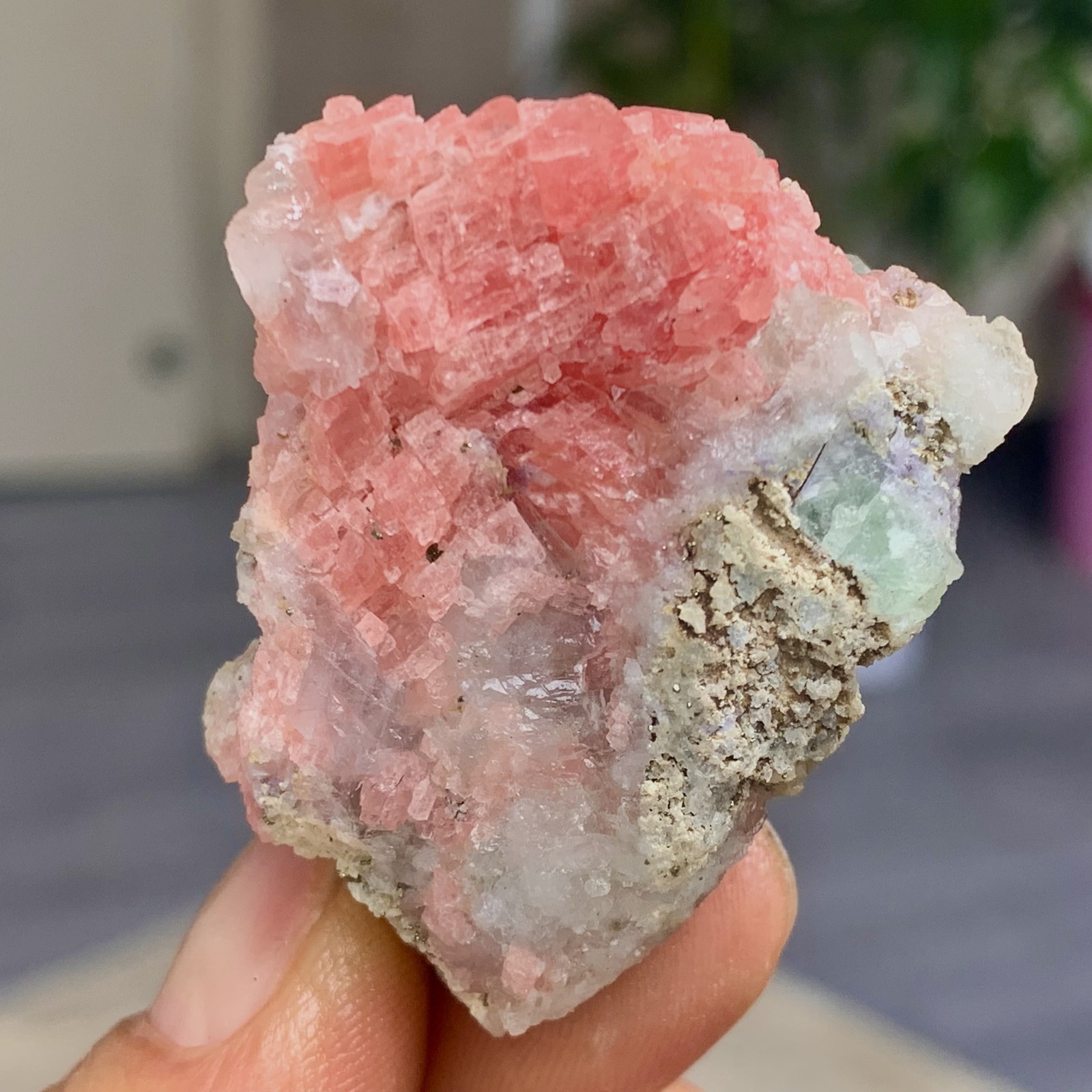 56G Natural Rhodochrosite Crystal rough Specimen Healing- Museum Grade