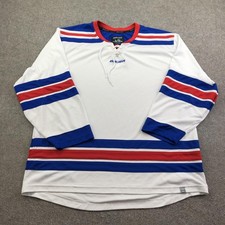 Bauer Team Jersey Mens Large White Long Sleeve Lace Up Hockey Top Performance