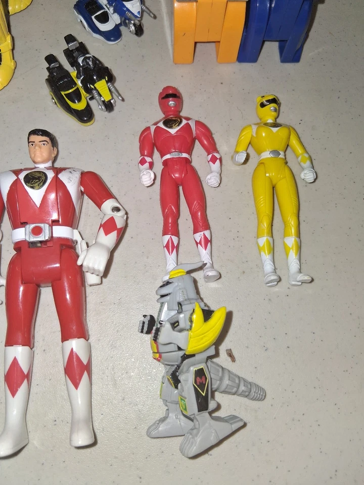 Lote de figuras de acción Mighty Morphin Power Rangers cabeza abatible micro máquina Foto 3 de 4