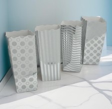 48 Pack Silver popcorn box Large with design - Disposable Popcorn Boxes 7.75 ...