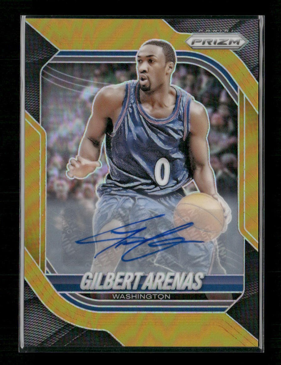 2025-26 Prizm Gilbert Arenas Auto True Gold #/10 #168