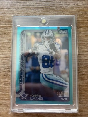 Ceedee Lamb Topps Chrome /199 Aqua Refractor Dallas Cowboys 