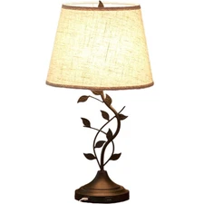 Elegant E26 Table Lamp Bedside Nightstand Lamp Stylish Desk Lamp with Dual USB