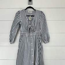 Madewell Women’s 2 Shimmer Stripe Cutout Midi Dress New NWT