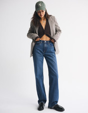 NWT Abercrombie  Fitch High Rise 90s Relaxed Raw Hem Jean