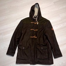 Tokyo Laundry Duffle Coat Mens XL Brown Sherpa Fleece Lined Utility Toggle Front