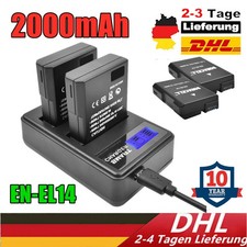 2x EN-EL14 EN-EL14a batteria + doppio caricabatterie per Nikon D3100 D3200 P7700 SG