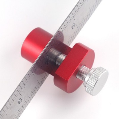 19/20mm Square Ruler Stop Blocks Aluminum Alloy Red for MFT and Workshop Tables