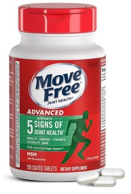 Move Free Advanced Joint Health MSM Glucosamine 120 Tablets NEW Exp 9/2028