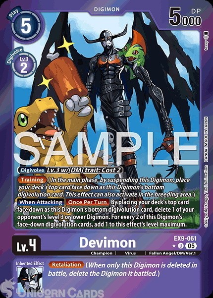 EX9-061 Devimon : Limited Uncommon Foil Alternative Art Digimon Card : EX09: Ver