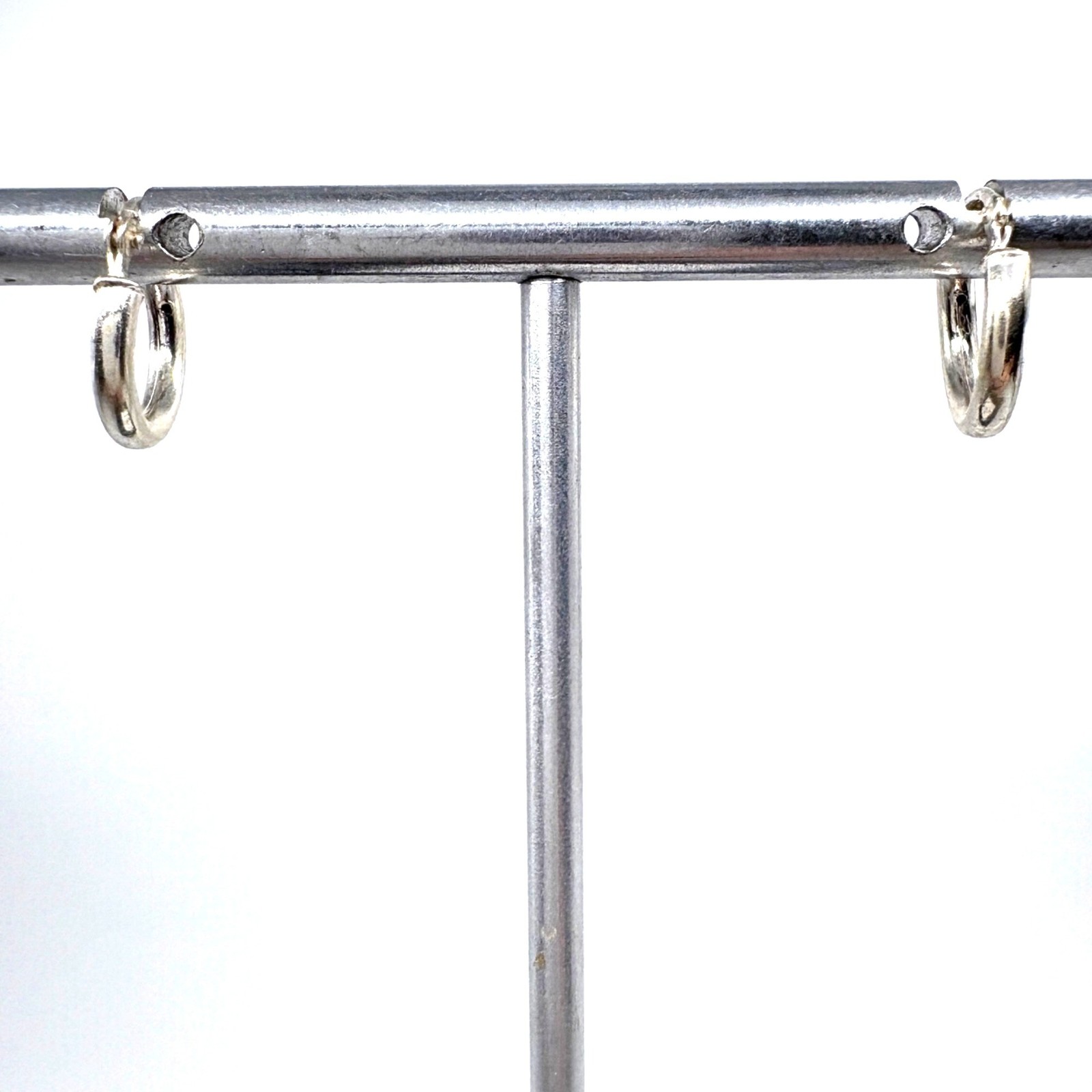 Solid Sterling Silver 925 Rounded Hoop Earrings H… - image 2