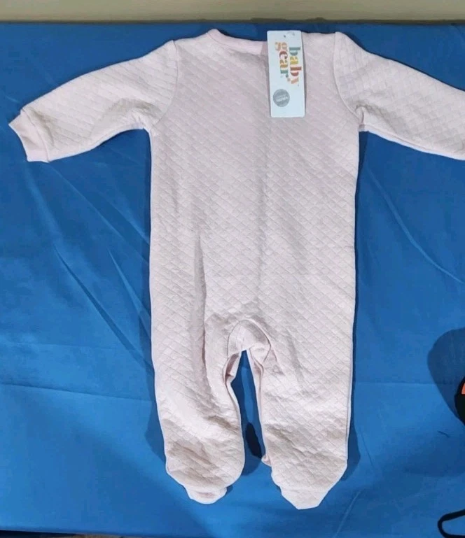 2 Piezas Equipo Bebé 3-6 Meses Pies Durmientes Floral y Rosa Broches de presión Foto 4 de 4