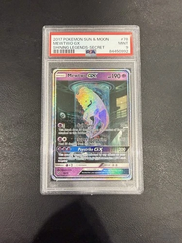 Pokemon Mewtwo GX Shining Legends Secret Rare #78 PSA 9 Mint