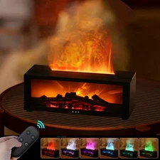 Fireplace Flame 7Color LED Humidifier Essential Oil Diffuser Aromatherapy Remote