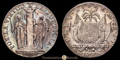 Republica de Perú 8 Reales (26,87 Gramm) 1822 Lima (Perú) J·P (Km-136)(Eli