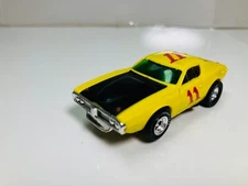 AFX ~ AURORA ~ DODGE CHARGER in YELLOW #11 ~ M/T Chrome  wheel ~ COLLECTOR GRADE