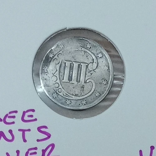 USA 3c ~ Three Cents 1851 ~* AG~ Silver Coin - Image 3 of 4