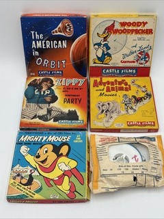Vintage 8mm Castle Films Lot of 5 Might Mouse Zippy Bruins Woody Woodpecker