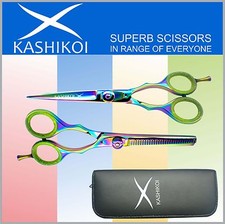 5.5" Professional Barber Hair Styling Scissors  Shears Set Multi TITANIUM Coted