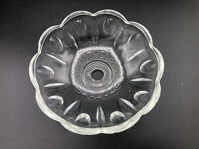 3 3//4” Dia Vintage Italian Murano Crystal Lamp Part Chandelier Bobeche 4 Pin