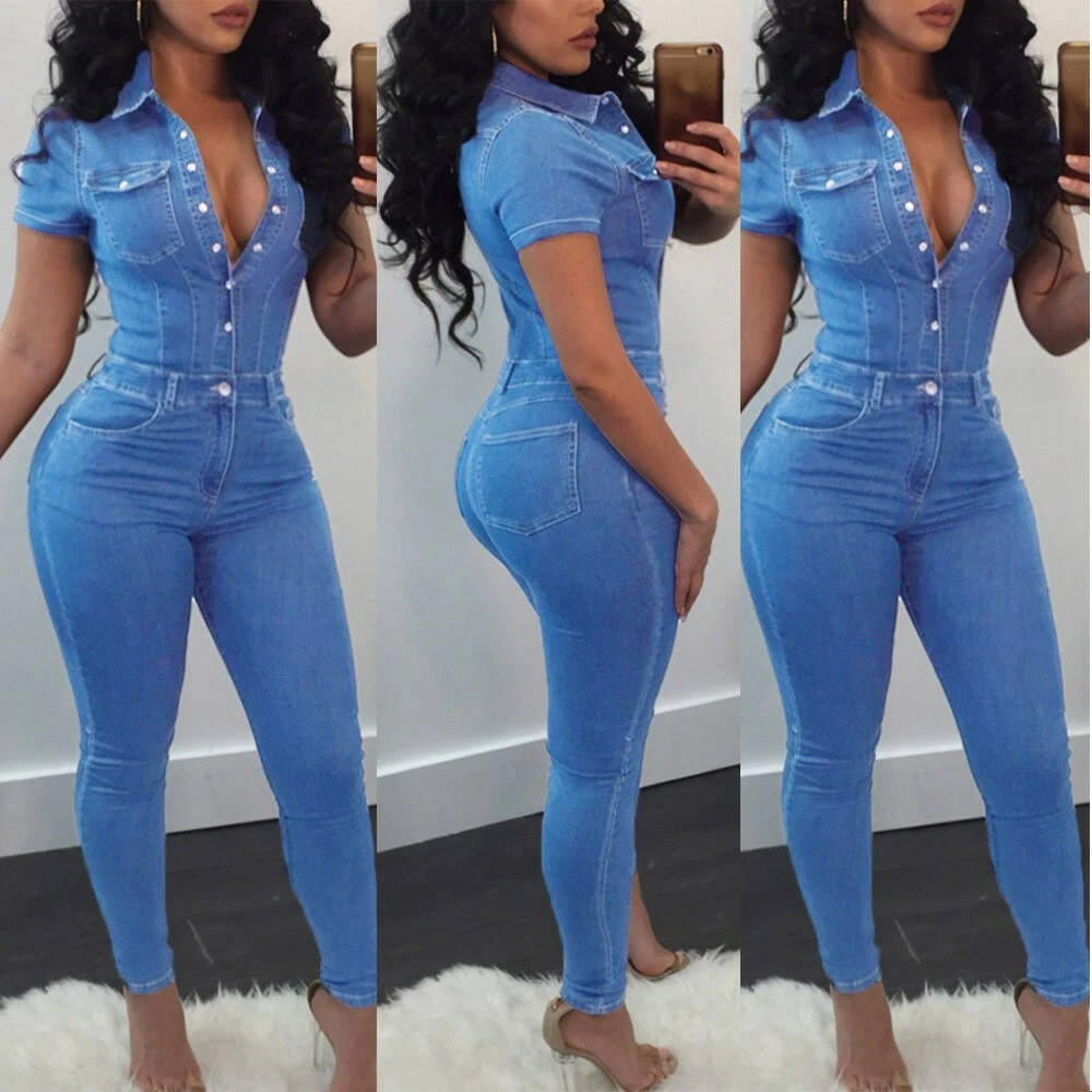 Discover more than 195 denim jumpsuit womens shorts super hot