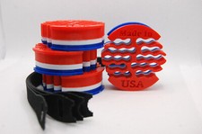 24 Hole Cable Red, White  Blue Ethernet Comb/Organizer - Cat 5/6 UTP -With Tie