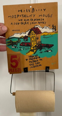 Vintage Hillbilly Hospitality Outhouse Wall Plaque & Toile Paper AR Taiwan