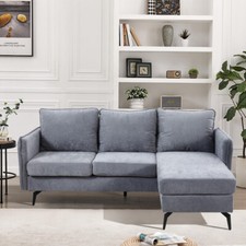 L-Shaped Corner Sofa with Chaise Lounge 3-Seater Modular Sofa for Living Room