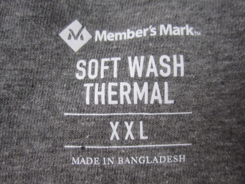 Member Mark Camicia Uomo XXL 2XL Marrone Manica Lunga 1/4 Bottone Casual Morbida Termica - Foto 3 di 8