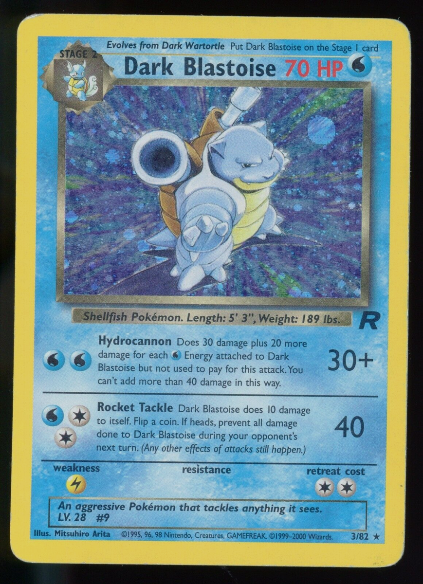 Dark Blastoise Team Rocket 3/82 Unlimited Holo Rare Pokemon Dark Blastoise Team Rocket 3/82 Unlimited Holo Rare Pokemon