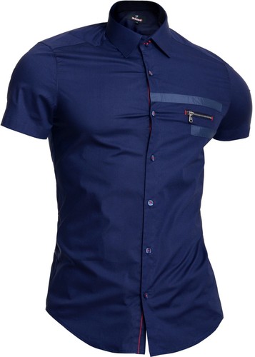 mens short sleeve shirt with zipper pocket