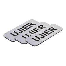 Ujier 1 x 3 inches Name Tag Silver 3 Pack