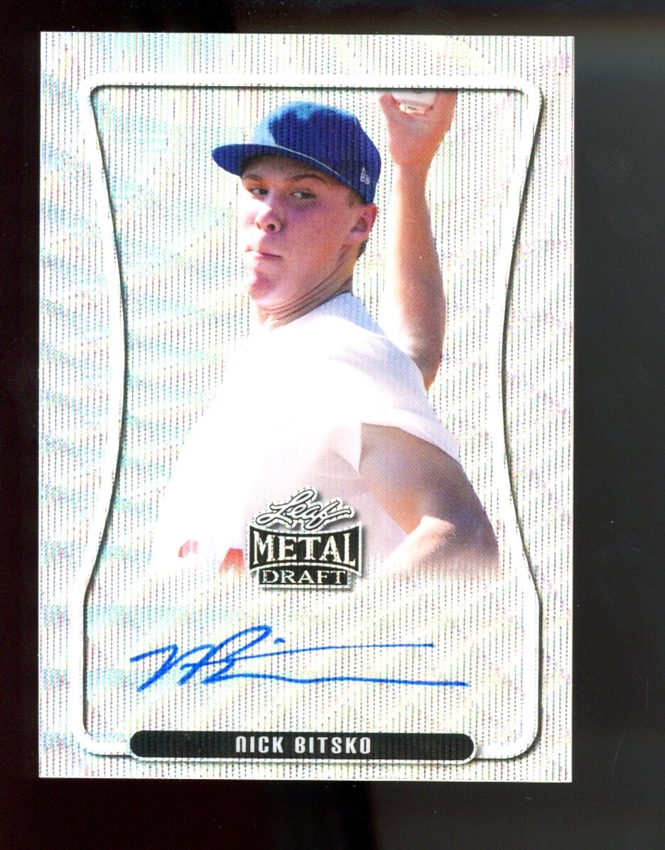 2020 Leaf Metal Draft #BA-NB1 Nick Bitsko Silver Wave Autograph Auto