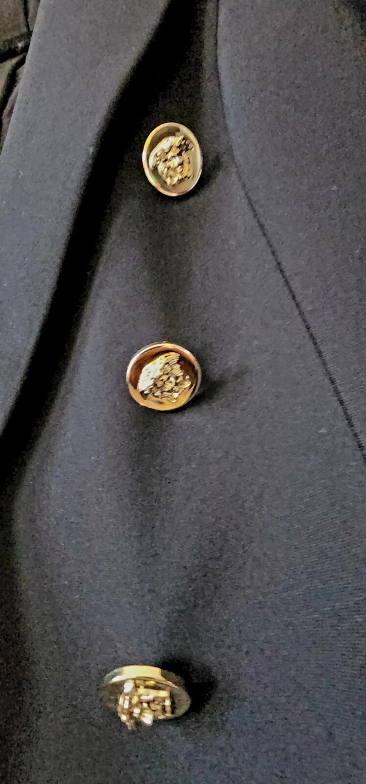 Blazer donna doppiopetto nero misto seta Versace taglia 42 US 8