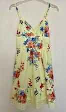 New With Tags Hollister XS Yellow Floral Summer Dress Ladies 100% Cotton Lined