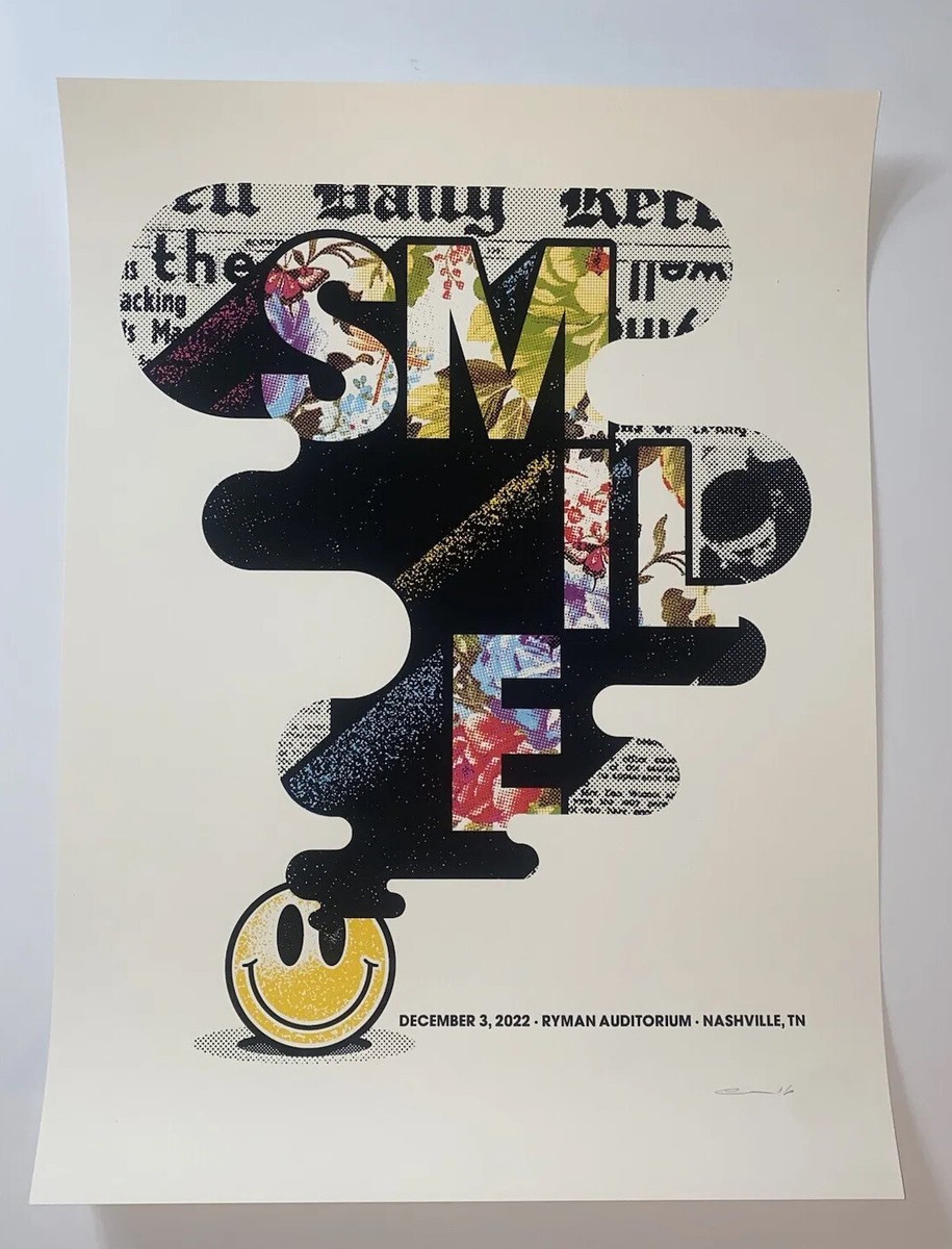 The Smile Concert Poster Ryman Auditorium Nashville 12/3/22