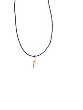 Unbranded Harry Potter Goldtone Tiny Lightning Bolt On Cord W/ 2" Leader 13"...