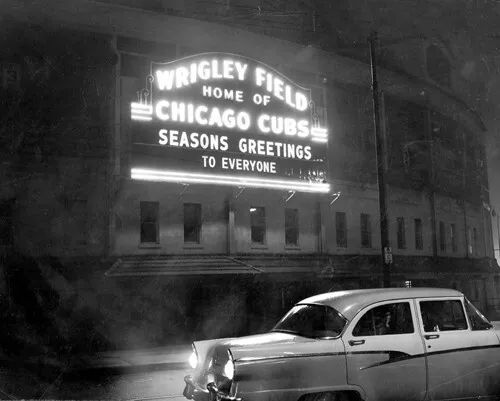 Chicago Cubs Wrigley Field During the Holidays Late 1950s or Early 1960s Photo - Picture 1 of 1