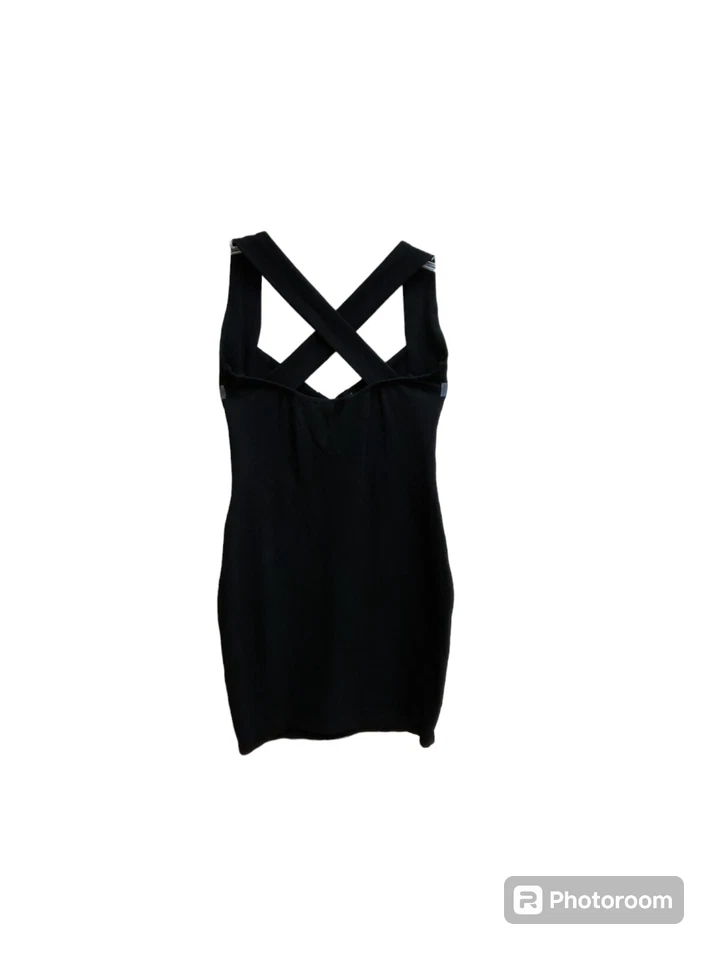 Vestido Love Culture Feminino Tamanho S Bodycon Preto Branco Sem Mangas Mini Rayon - Imagem 2 de 4